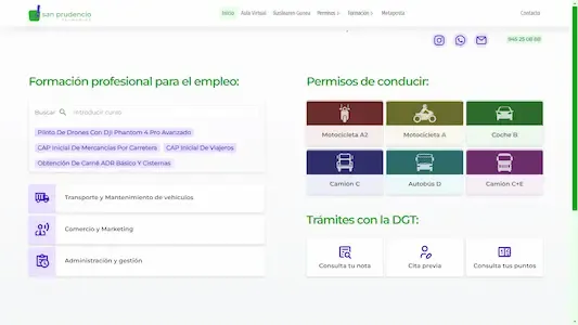 Sitio Web Autoescuela San Prudencio